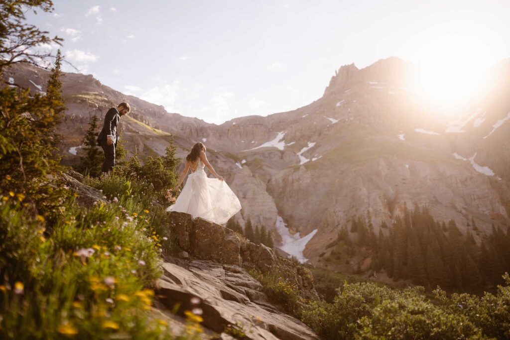 ouray backcountry elopement at sunrise